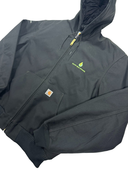 Carhartt J133 Extremes Active Jacket Black Hooded Quilted Workwear (L Tall)