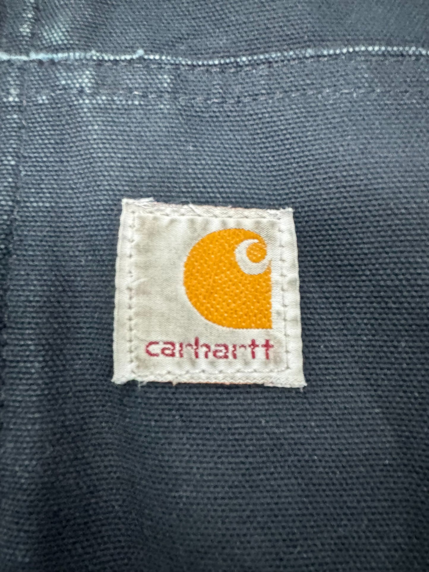 Vintage Carhartt J140 Quilted Hooded Active Jacket Black Made in USA - XL
