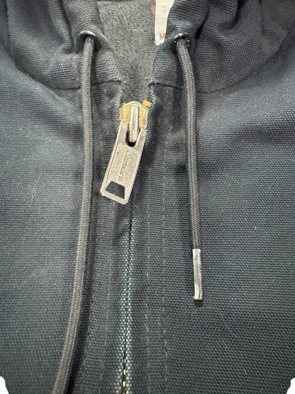 Vintage Carhartt J140 Quilted Hooded Active Jacket Black Made in USA - XL