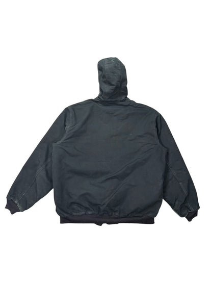 Vintage Carhartt J140 Quilted Hooded Active Jacket Black Made in USA - XL