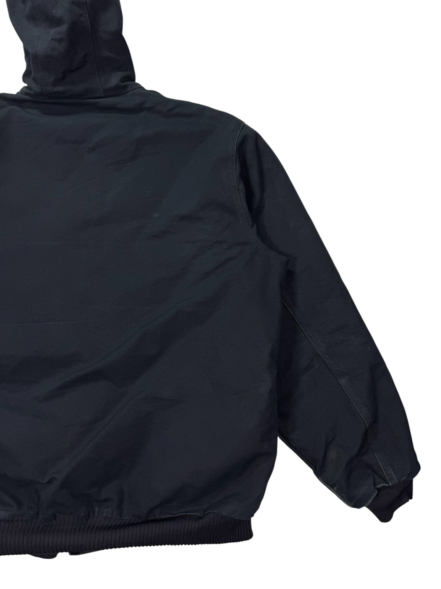 Vintage Carhartt J140 Quilted Hooded Active Jacket Black Made in USA - XL