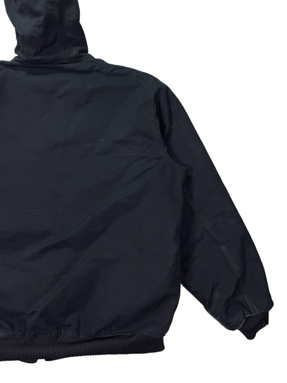 Vintage Carhartt J140 Quilted Hooded Active Jacket Black Made in USA - XL