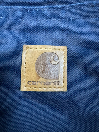 Carhartt J130 Active Jacket Navy Blue Quilted Lined Workwear - S