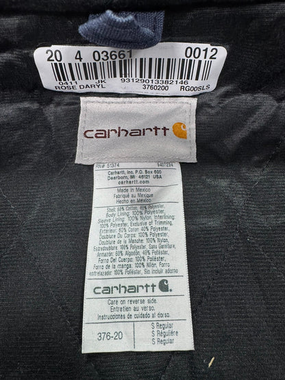 Carhartt J130 Active Jacket Navy Blue Quilted Lined Workwear - S