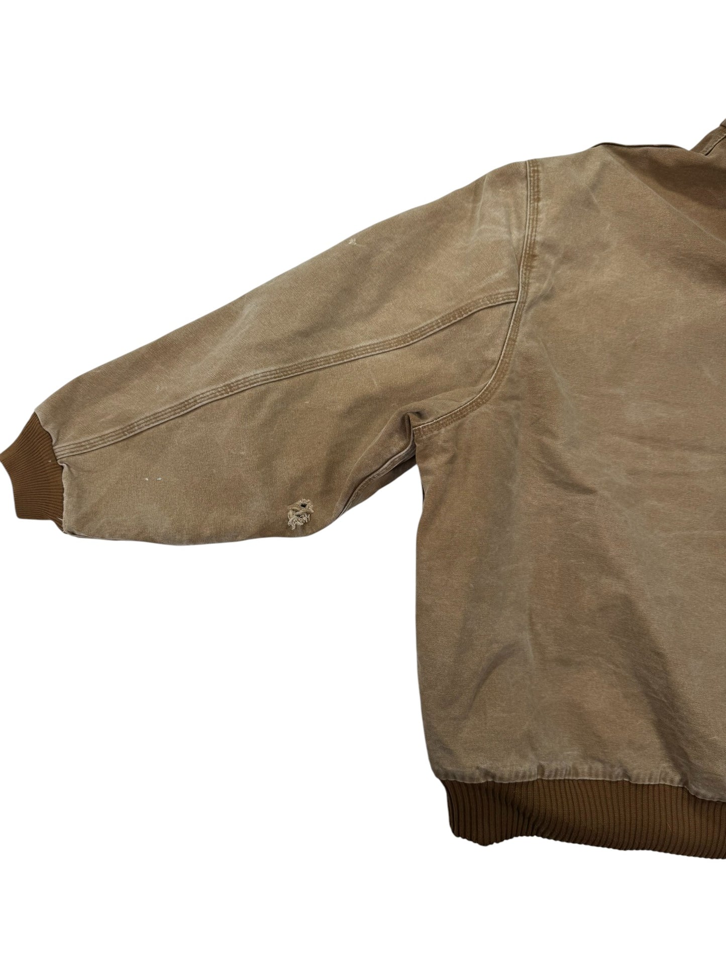 Carhartt Faded J130 BRN Hooded Quilted Workwear Jacket - 4XL