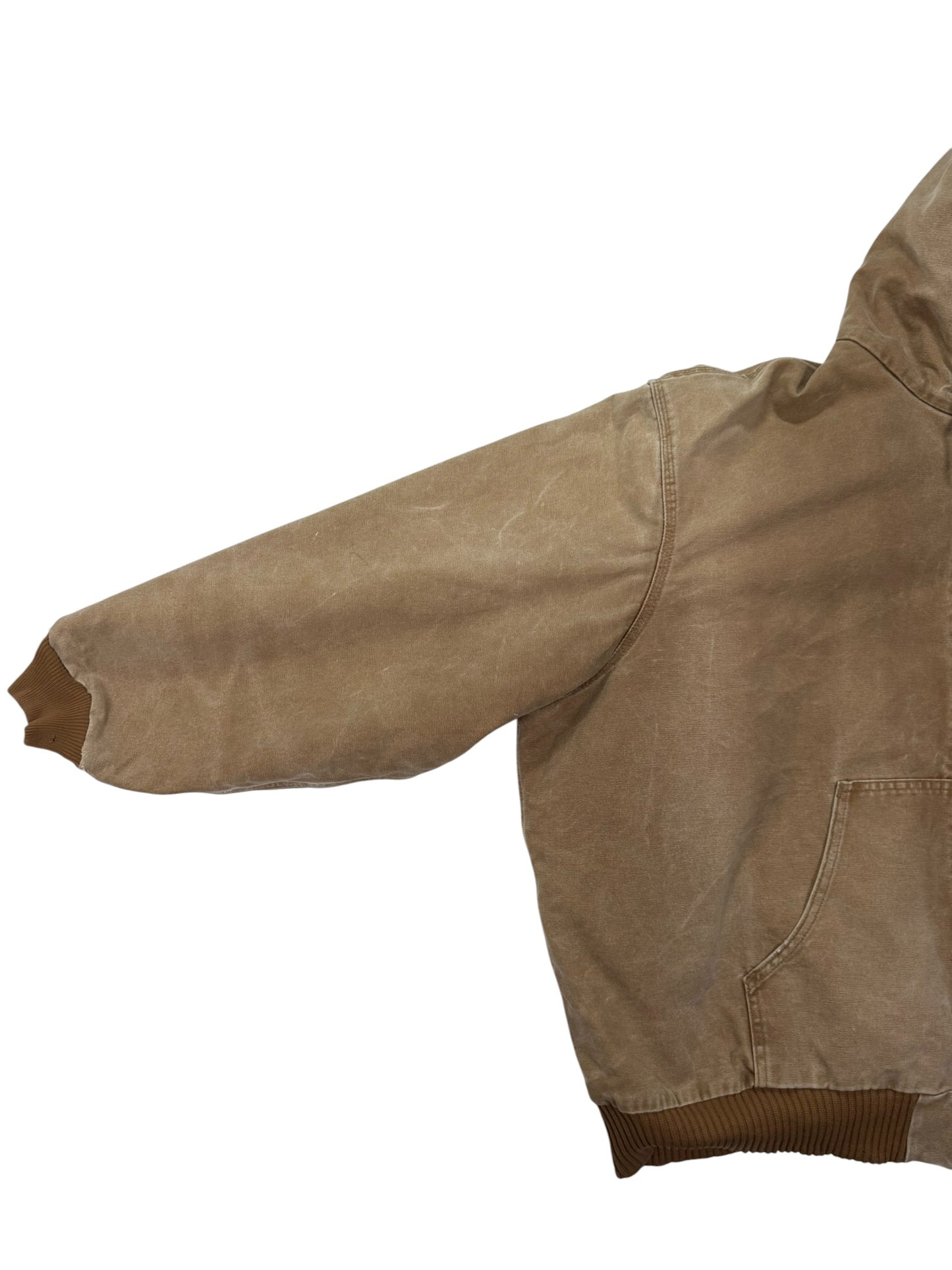 Carhartt Faded J130 BRN Hooded Quilted Workwear Jacket - 4XL