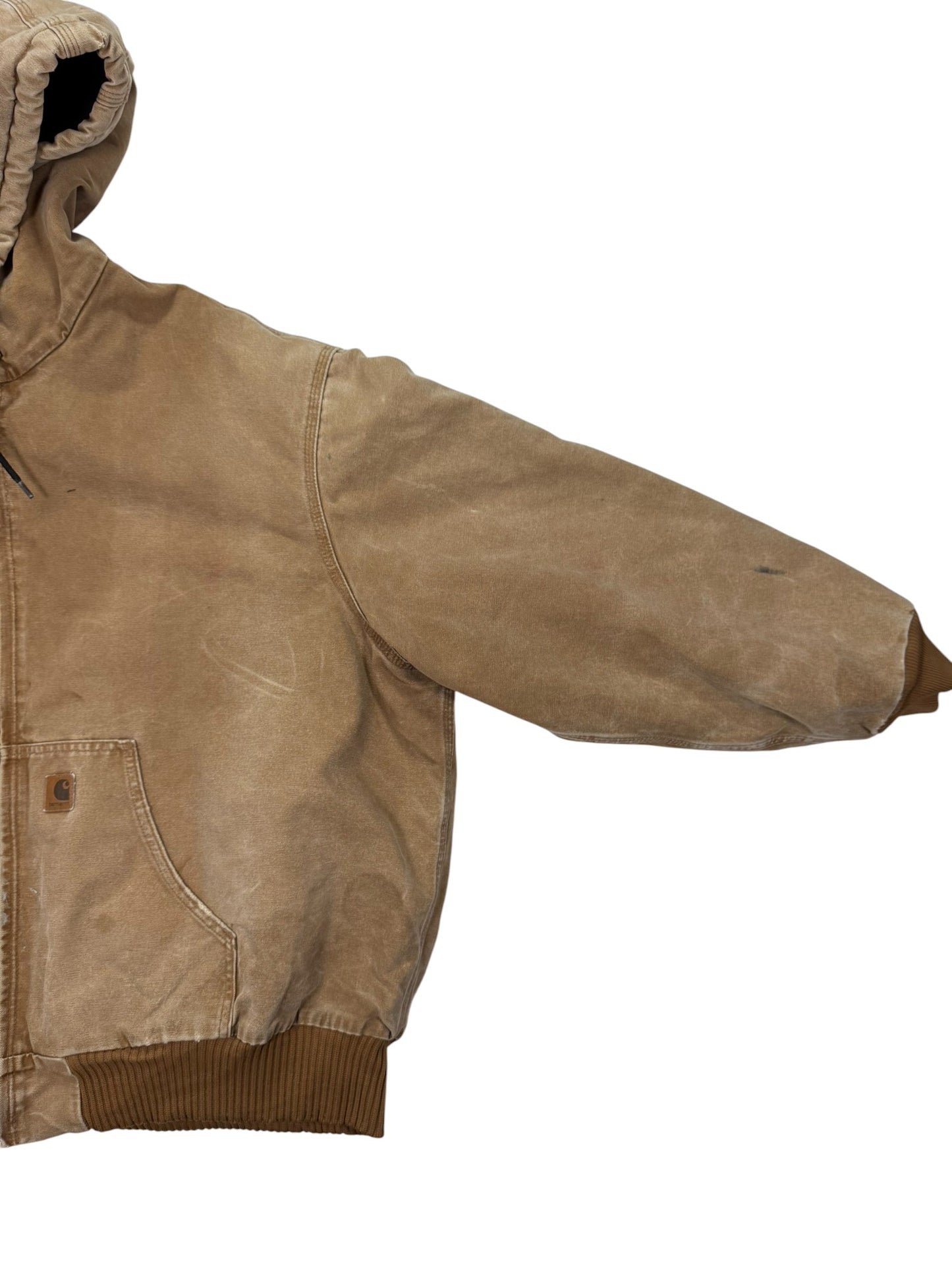 Carhartt Faded J130 BRN Hooded Quilted Workwear Jacket - 4XL