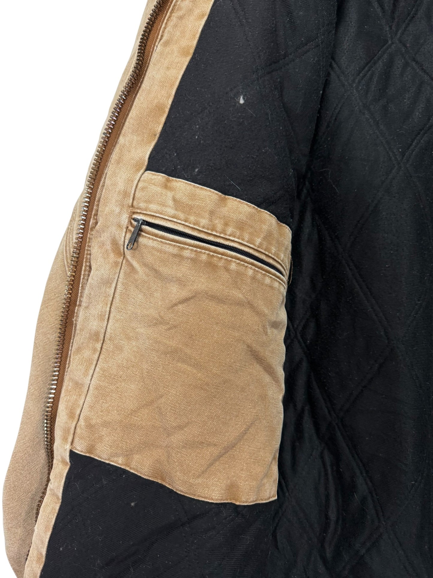 Carhartt Faded J130 BRN Hooded Quilted Workwear Jacket - 4XL