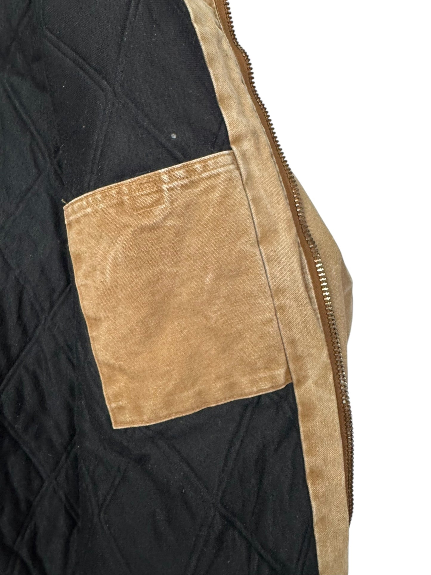 Carhartt Faded J130 BRN Hooded Quilted Workwear Jacket - 4XL