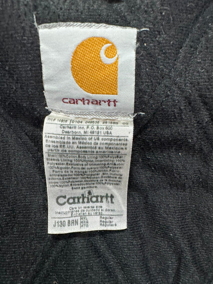 Carhartt Faded J130 BRN Hooded Quilted Workwear Jacket - 4XL
