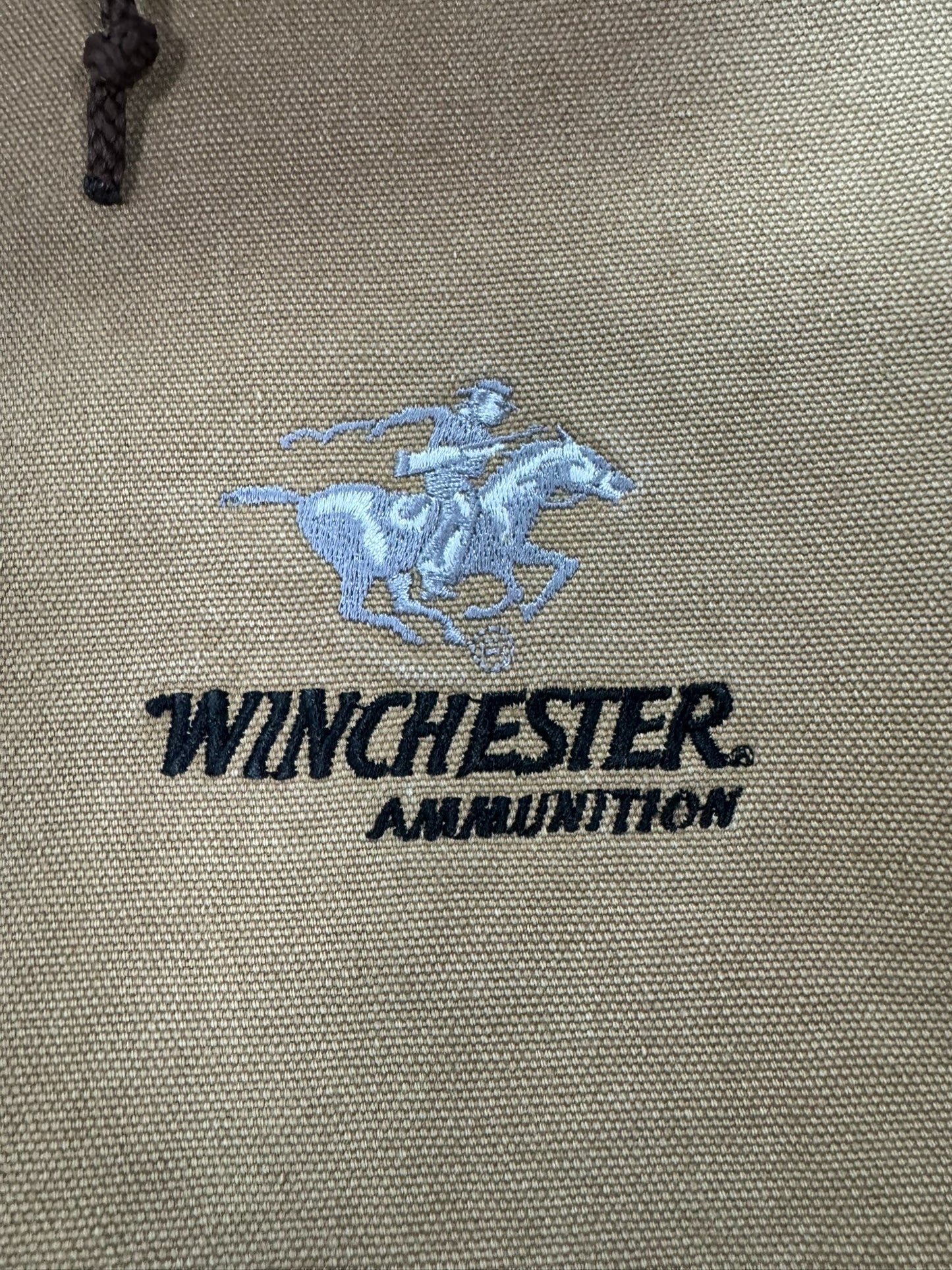 Vintage Carhartt J06 Winchester Promo Hooded Duck Canvas Thermal Active Jacket - Made in USA  - XL