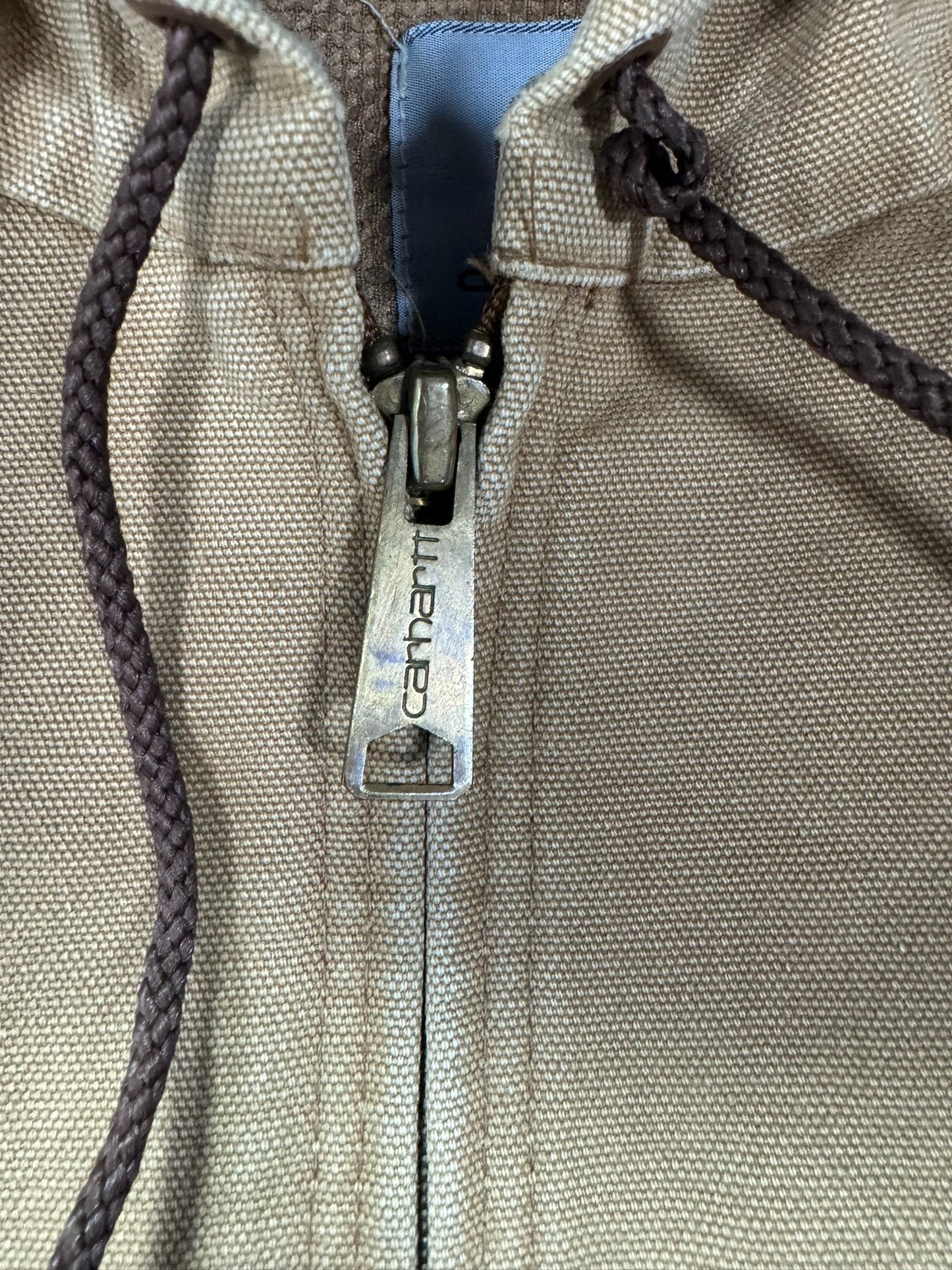 Vintage Carhartt J06 Winchester Promo Hooded Duck Canvas Thermal Active Jacket - Made in USA  - XL