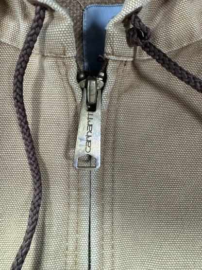 Vintage Carhartt J06 Winchester Promo Hooded Duck Canvas Thermal Active Jacket - Made in USA  - XL