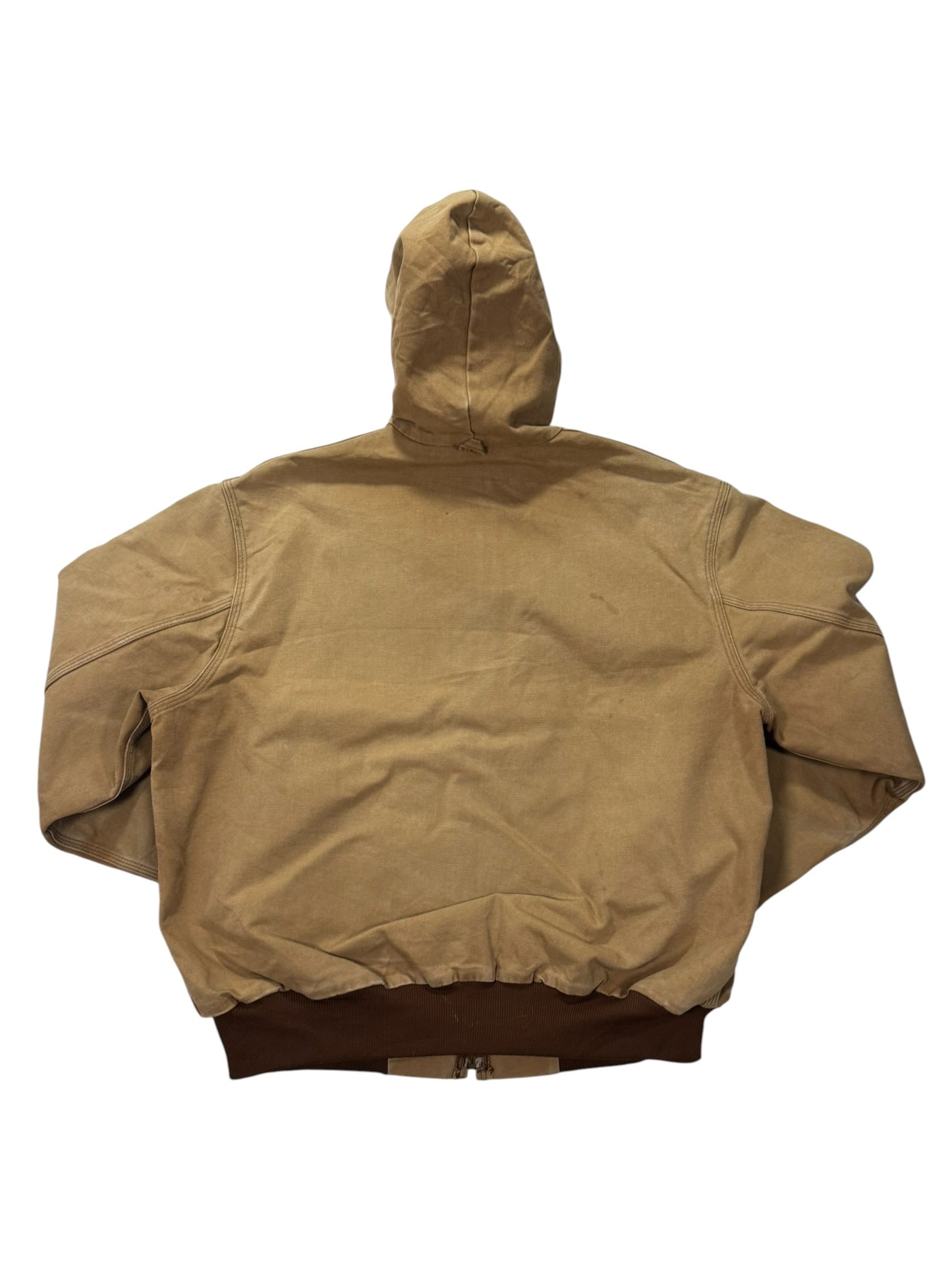 Vintage Carhartt J06 Winchester Promo Hooded Duck Canvas Thermal Active Jacket - Made in USA  - XL