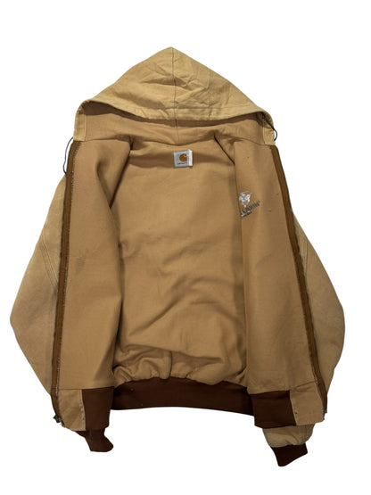 Vintage Carhartt J06 Winchester Promo Hooded Duck Canvas Thermal Active Jacket - Made in USA  - XL