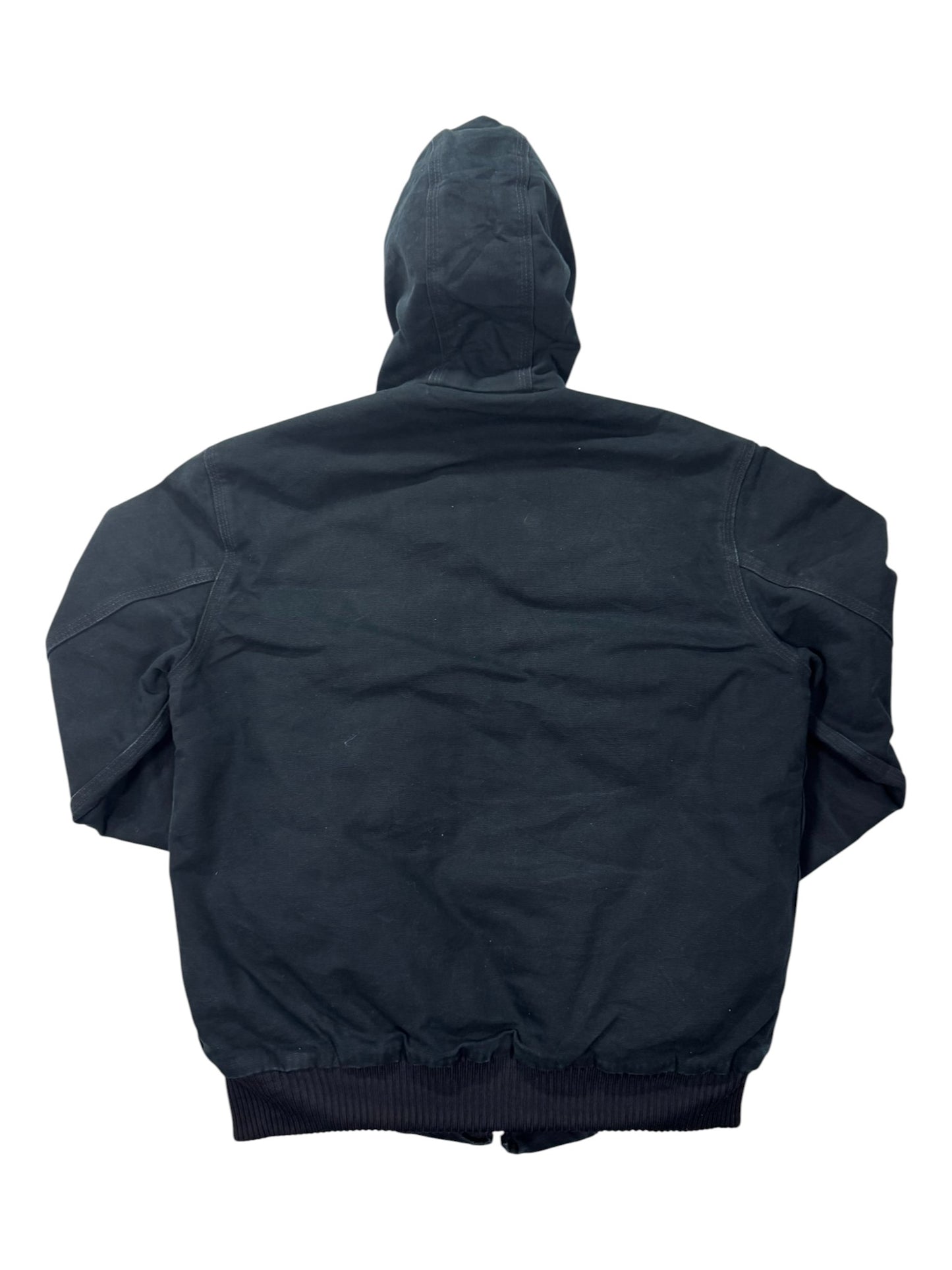 Vintage Carhartt J140 Quilted Hooded Active Jacket Black Made in USA - Small