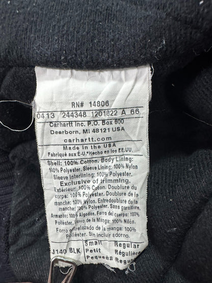 Vintage Carhartt J140 Quilted Hooded Active Jacket Black Made in USA - Small