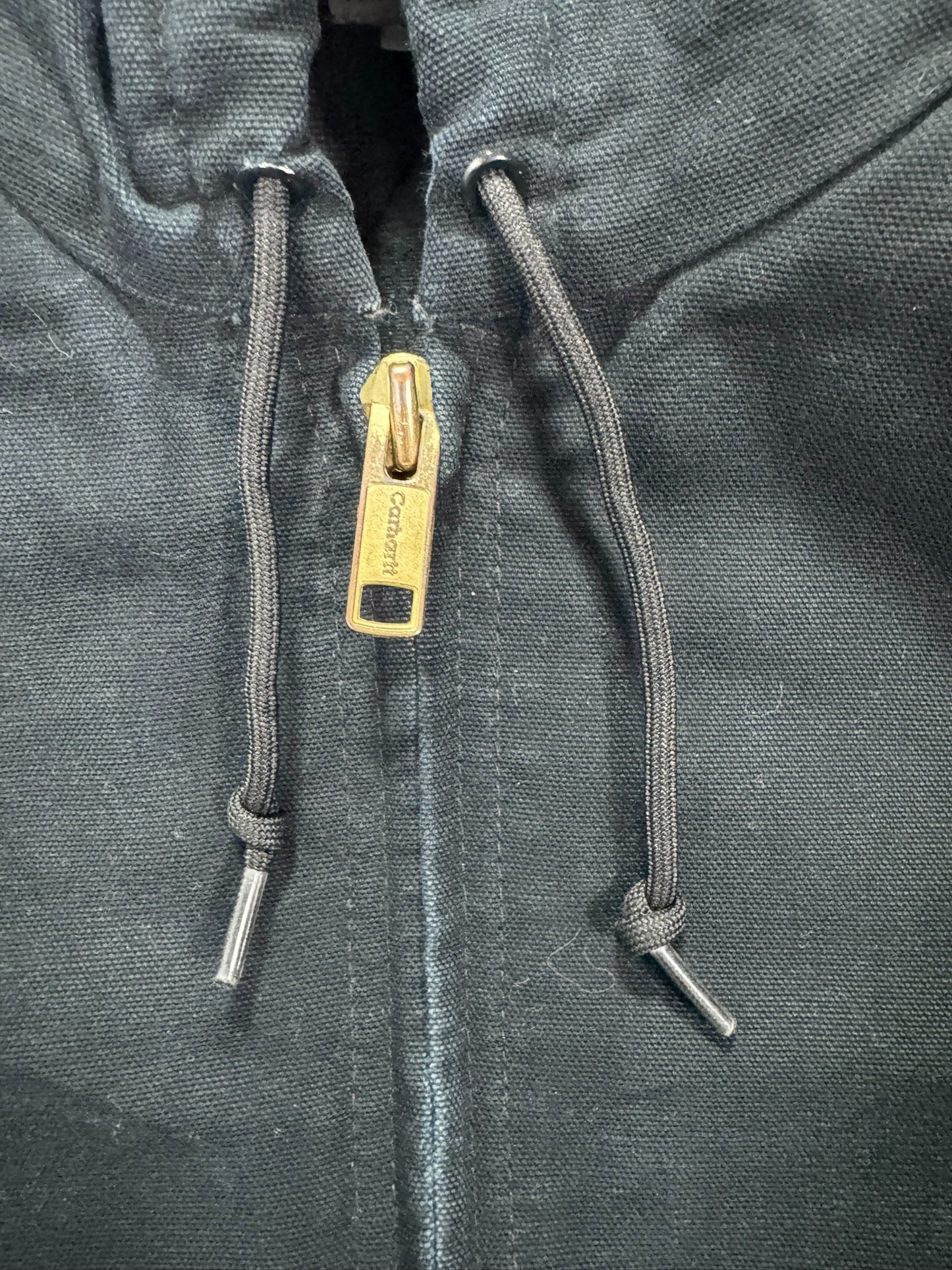 Vintage Carhartt J140 Quilted Hooded Active Jacket Black Made in USA - Small