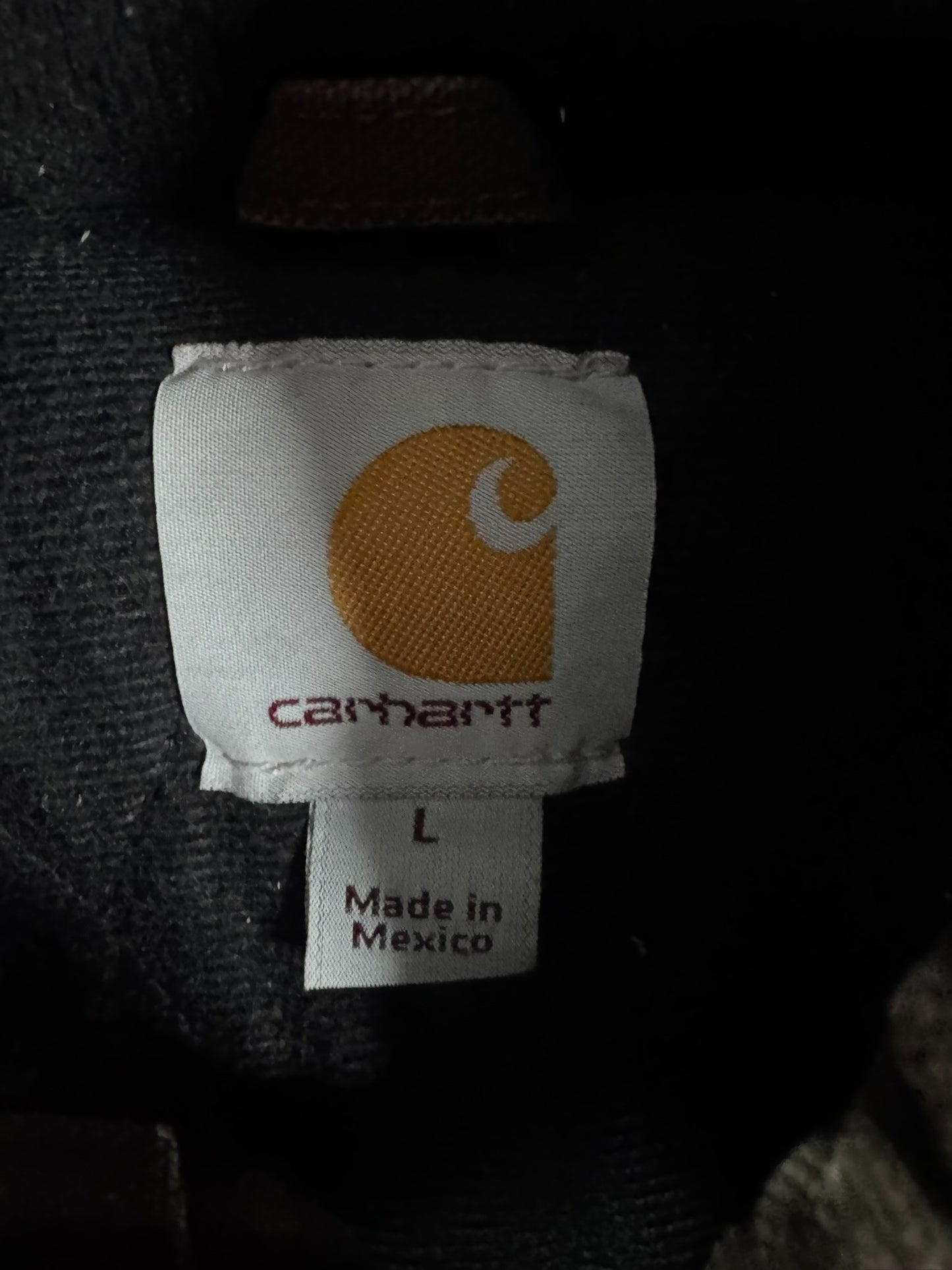 Vintage Carhartt J130 DKB Dark Brown Hooded Quilted Active Jacket - L