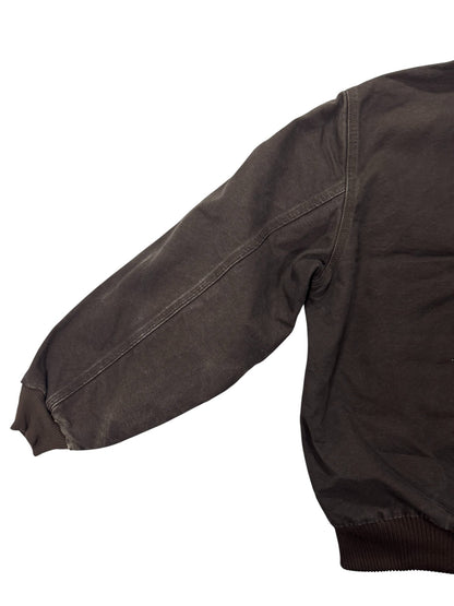 Vintage Carhartt J130 DKB Dark Brown Hooded Quilted Active Jacket - L