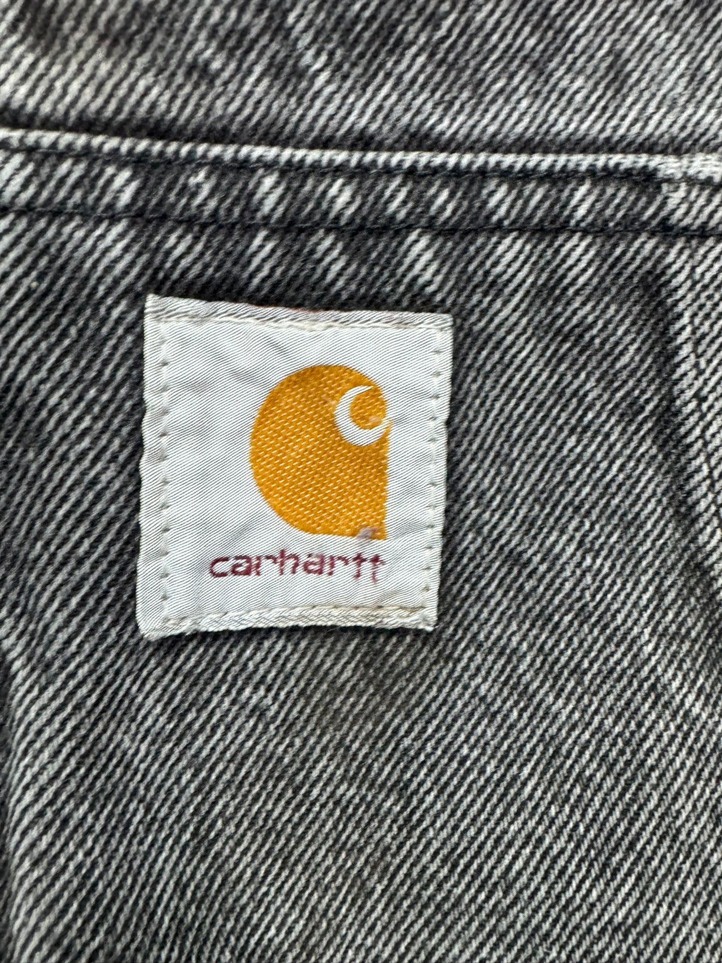 VTG Carhartt JB6865 Aztec Blanket Lined Denim SW Active Jacket Dbl Black - L/XL