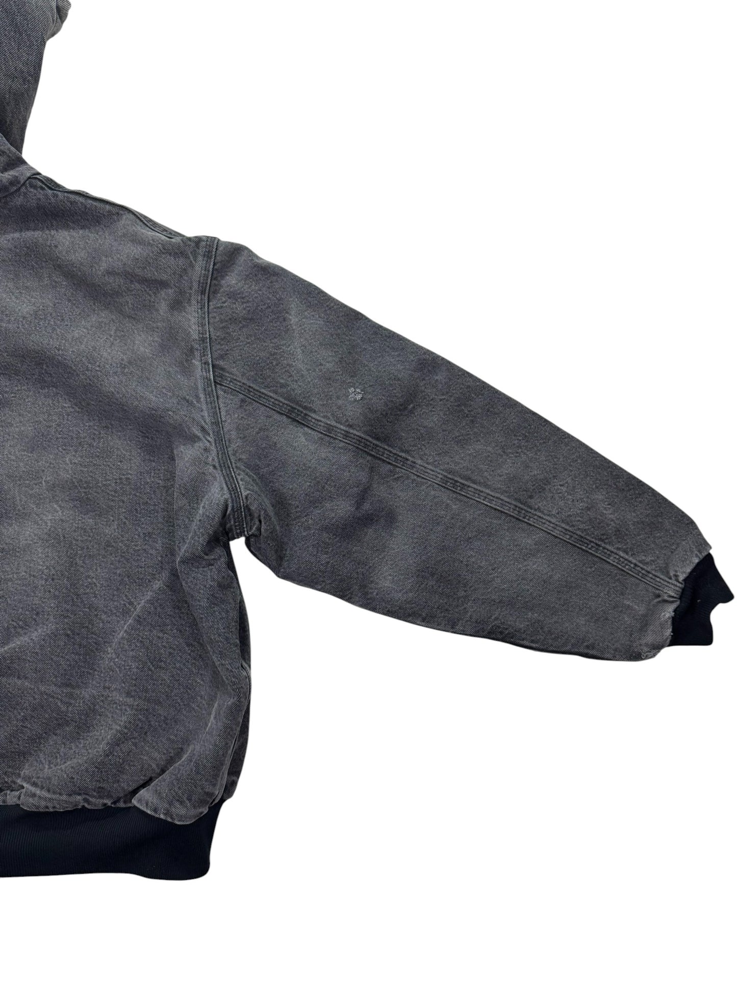 VTG Carhartt JB6865 Aztec Blanket Lined Denim SW Active Jacket Dbl Black - L/XL