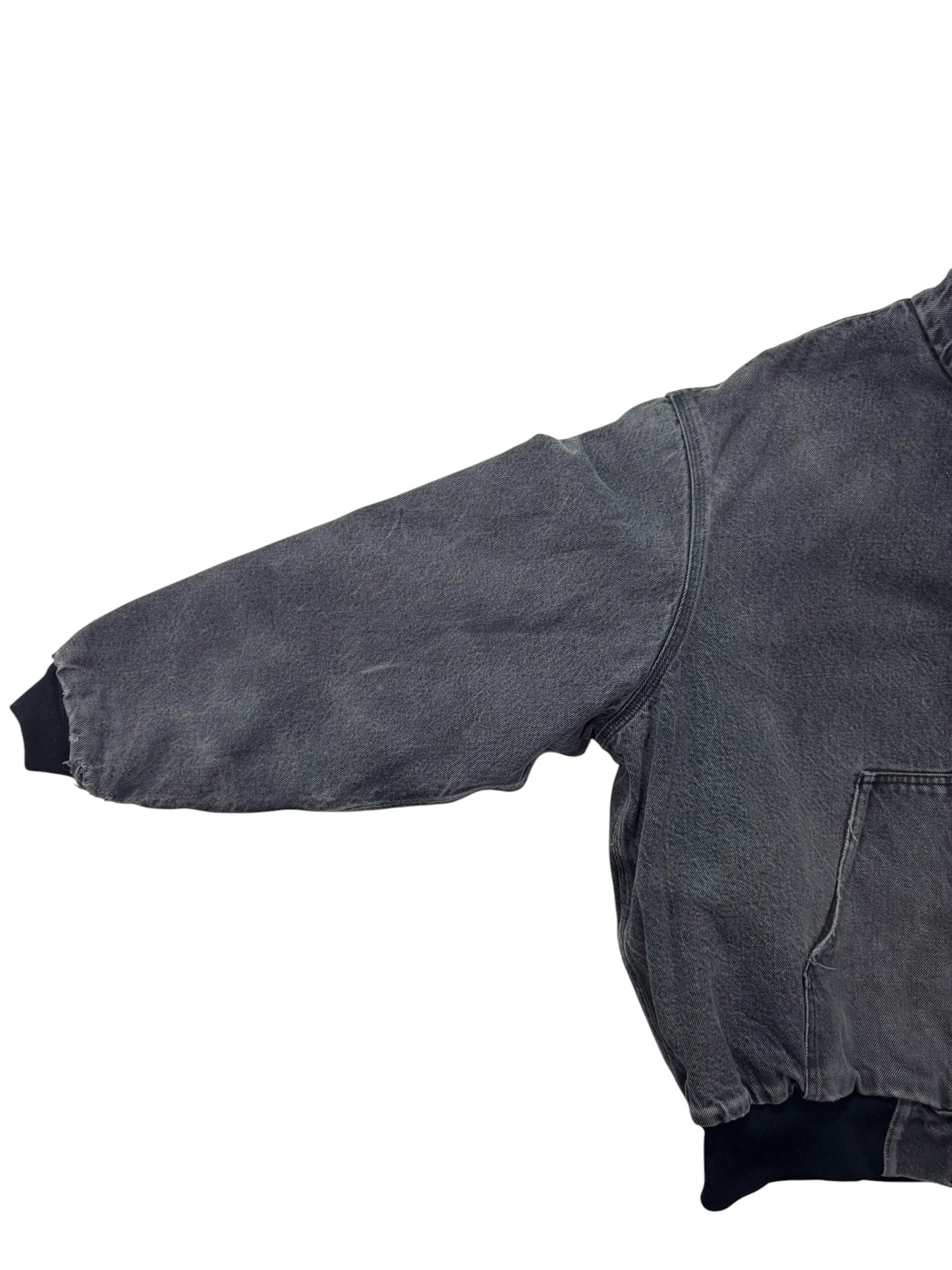 VTG Carhartt JB6865 Aztec Blanket Lined Denim SW Active Jacket Dbl Black - L/XL