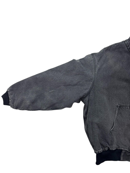 VTG Carhartt JB6865 Aztec Blanket Lined Denim SW Active Jacket Dbl Black - L/XL