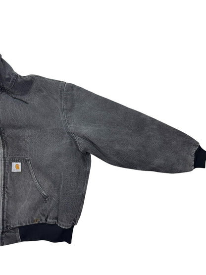 VTG Carhartt JB6865 Aztec Blanket Lined Denim SW Active Jacket Dbl Black - L/XL