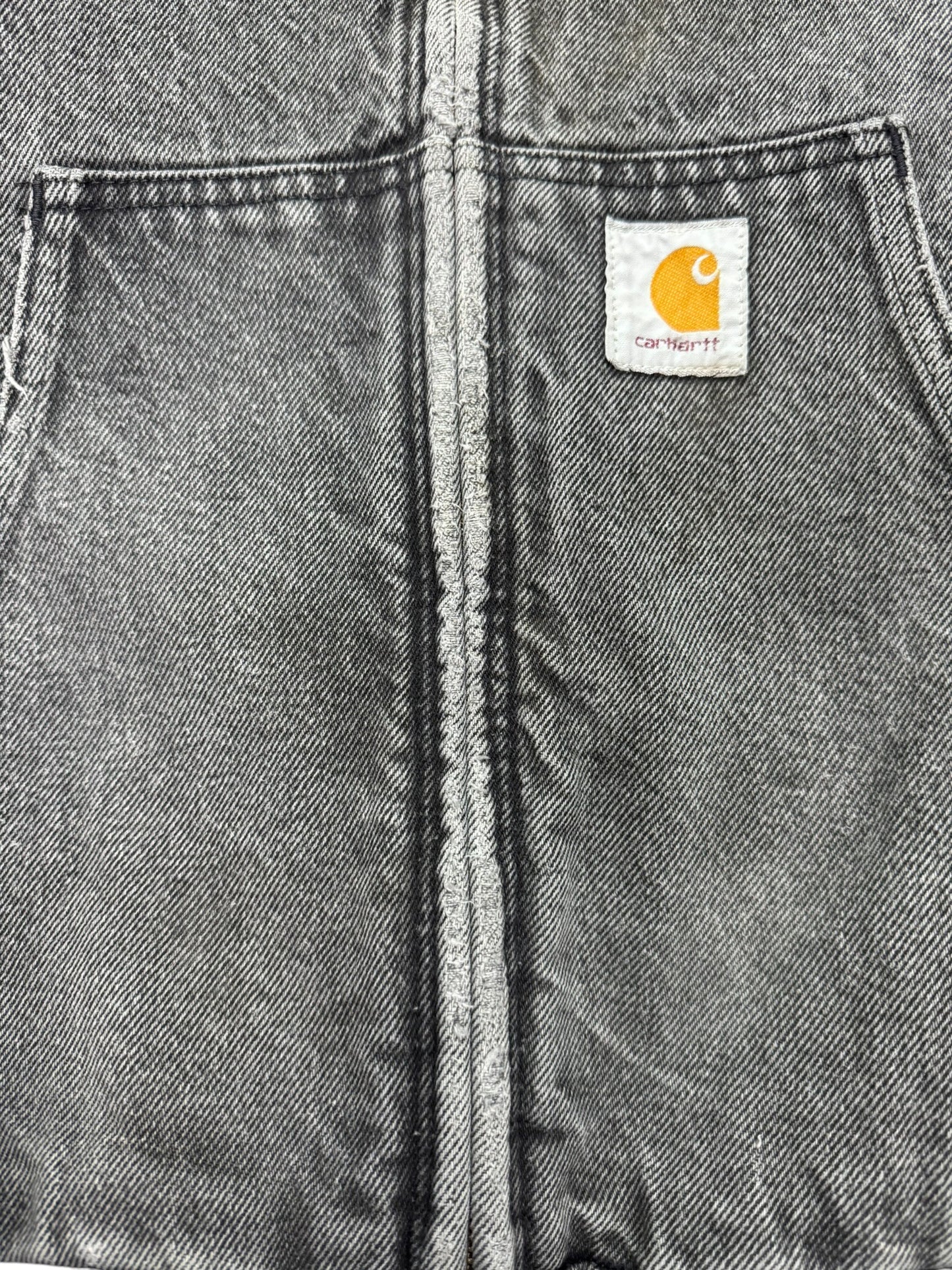 VTG Carhartt JB6865 Aztec Blanket Lined Denim SW Active Jacket Dbl Black - L/XL