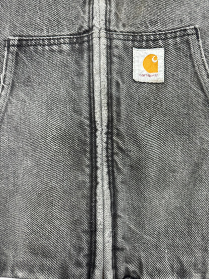 VTG Carhartt JB6865 Aztec Blanket Lined Denim SW Active Jacket Dbl Black - L/XL