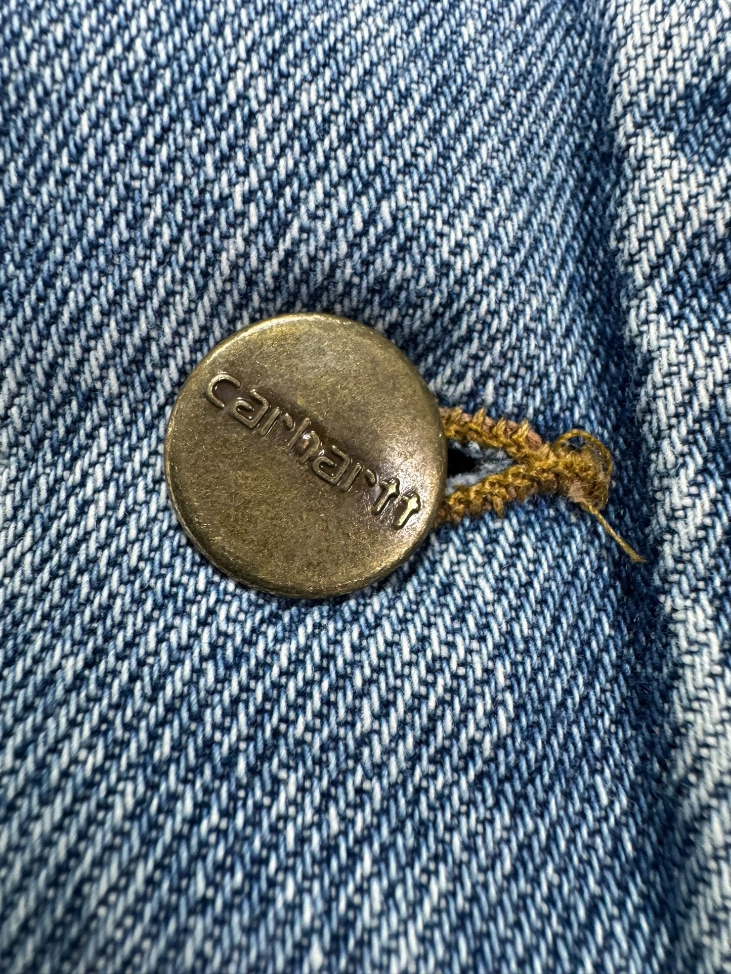 VTG Carhartt JB0998 Blanket Lined Farm Chore Field Jean Jacket Tucker Denim - XL