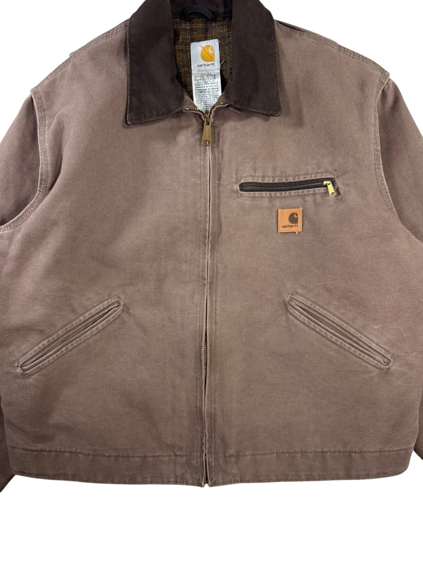 RARE Vintage Carhartt J97 FWD Detroit Jacket Blanket Lined Brown Men's Sz Large