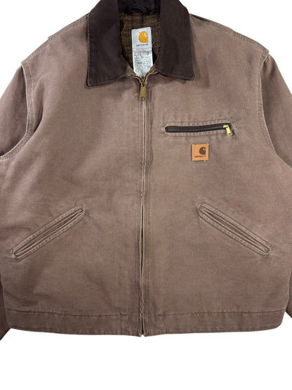 RARE Vintage Carhartt J97 FWD Detroit Jacket Blanket Lined Brown Men's Sz Large