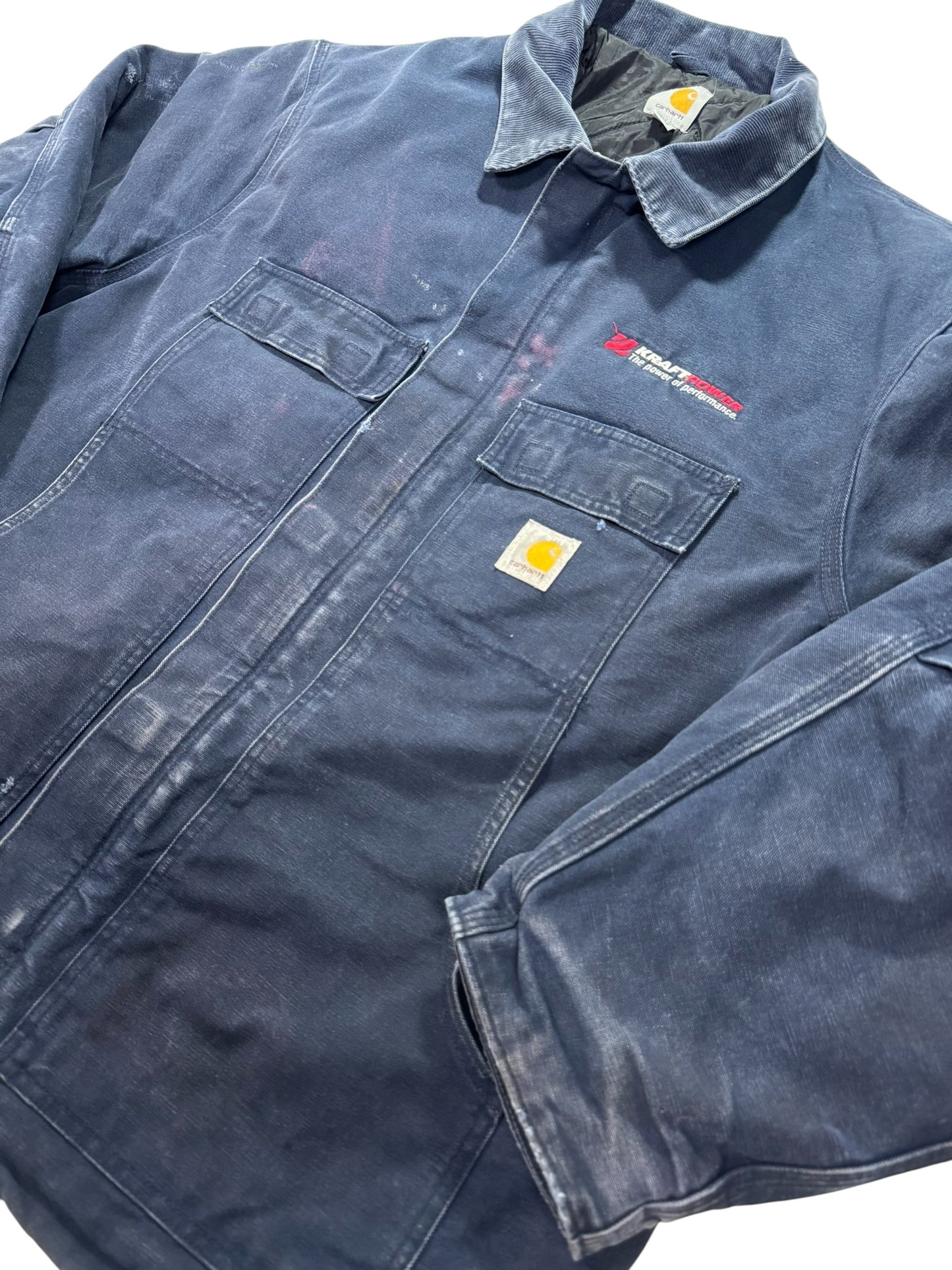 VTG Carhartt C003 DNY Dark Navy Artic Quilted Chore Jacket - XXL