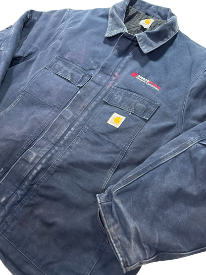 VTG Carhartt C003 DNY Dark Navy Artic Quilted Chore Jacket - XXL