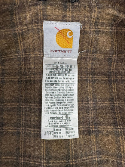 RARE Vintage Carhartt J97 FWD Detroit Jacket Blanket Lined Brown Men's Sz Large