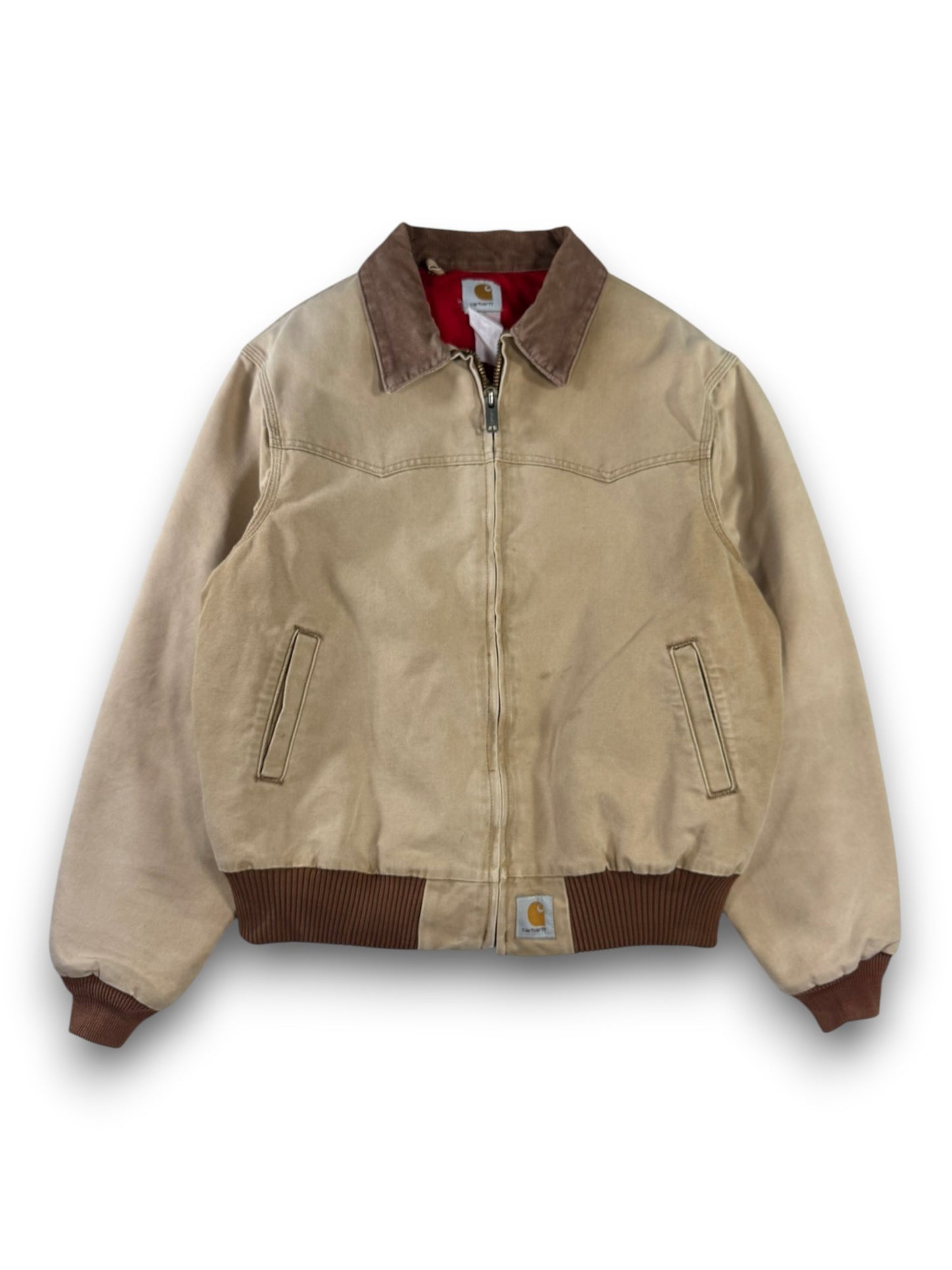 Vintage Carhartt J13 BRN Santa Fe Jacket Faded Brown Red Quilt Lining Men's XL
