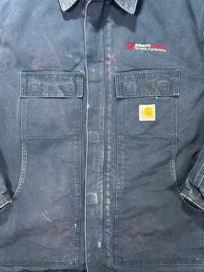 VTG Carhartt C003 DNY Dark Navy Artic Quilted Chore Jacket - XXL