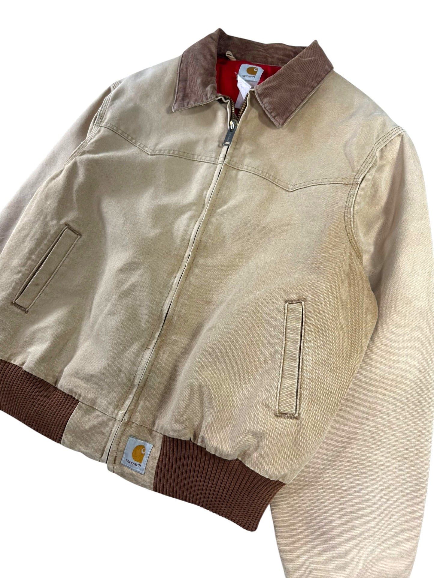 Vintage Carhartt J13 BRN Santa Fe Jacket Faded Brown Red Quilt Lining Men's XL