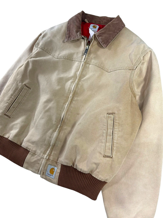 Vintage Carhartt J13 BRN Santa Fe Jacket Faded Brown Red Quilt Lining Men's XL