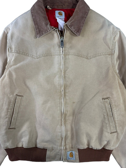 Vintage Carhartt J13 BRN Santa Fe Jacket Faded Brown Red Quilt Lining Men's XL
