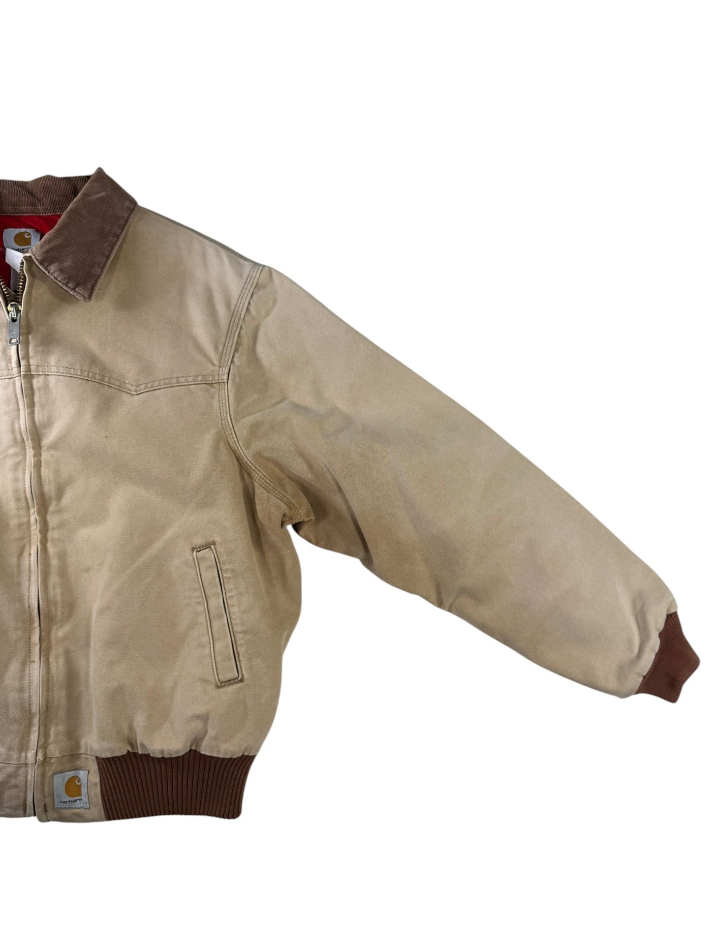 Vintage Carhartt J13 BRN Santa Fe Jacket Faded Brown Red Quilt Lining Men's XL