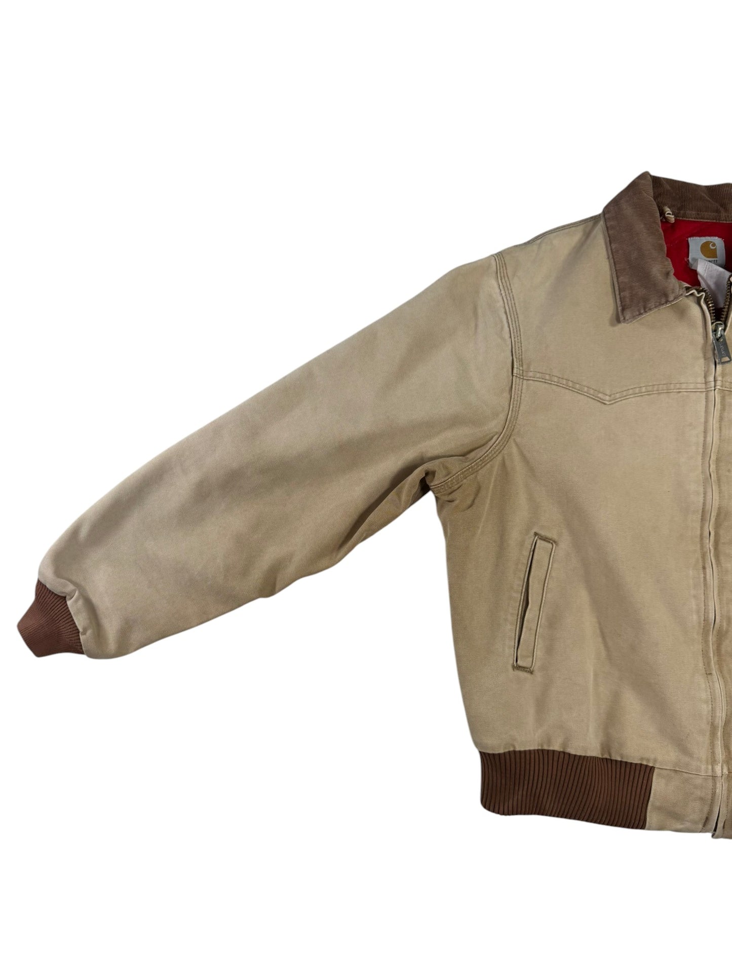 Vintage Carhartt J13 BRN Santa Fe Jacket Faded Brown Red Quilt Lining Men's XL