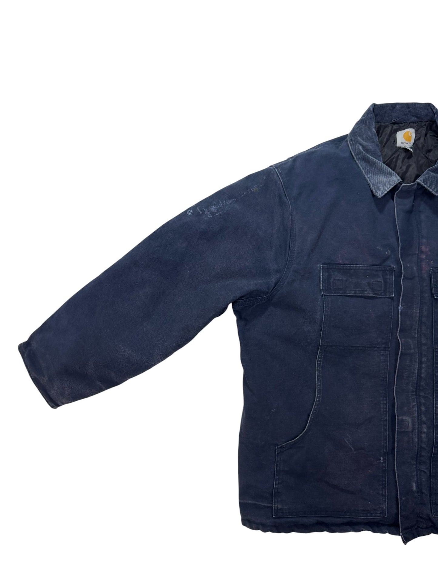 VTG Carhartt C003 DNY Dark Navy Artic Quilted Chore Jacket - XXL