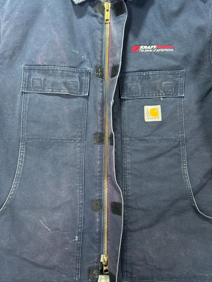 VTG Carhartt C003 DNY Dark Navy Artic Quilted Chore Jacket - XXL