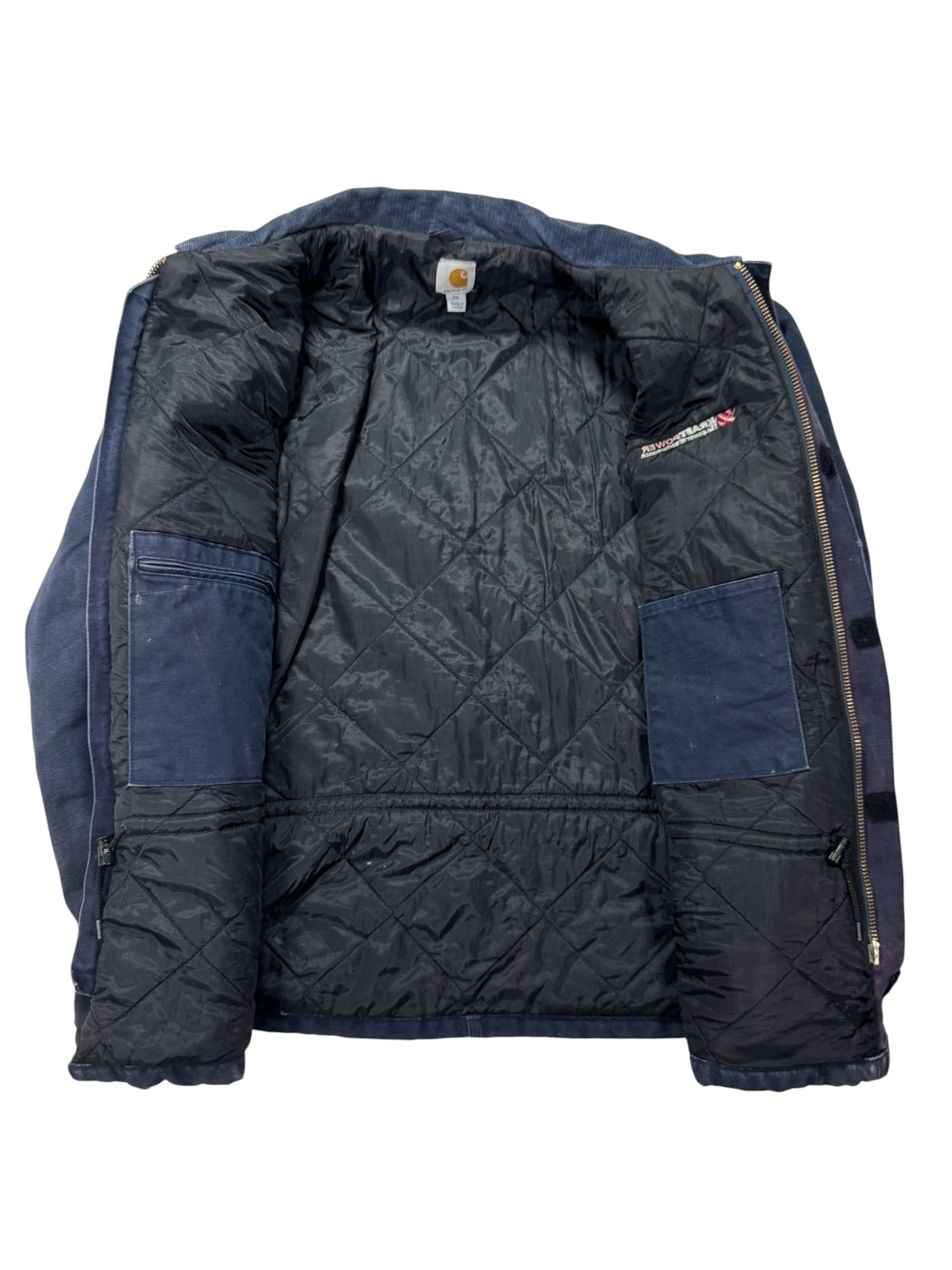 VTG Carhartt C003 DNY Dark Navy Artic Quilted Chore Jacket - XXL