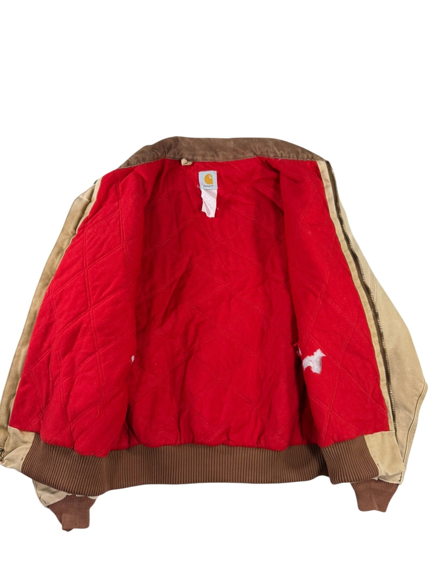 Vintage Carhartt J13 BRN Santa Fe Jacket Faded Brown Red Quilt Lining Men's XL