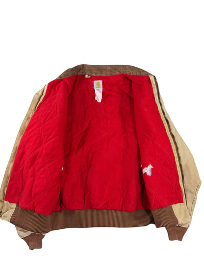 Vintage Carhartt J13 BRN Santa Fe Jacket Faded Brown Red Quilt Lining Men's XL