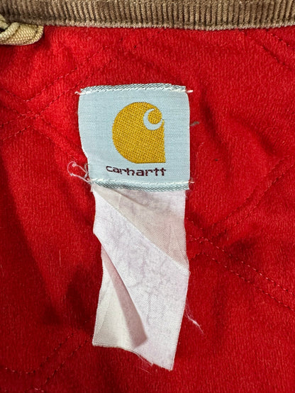 Vintage Carhartt J13 BRN Santa Fe Jacket Faded Brown Red Quilt Lining Men's XL